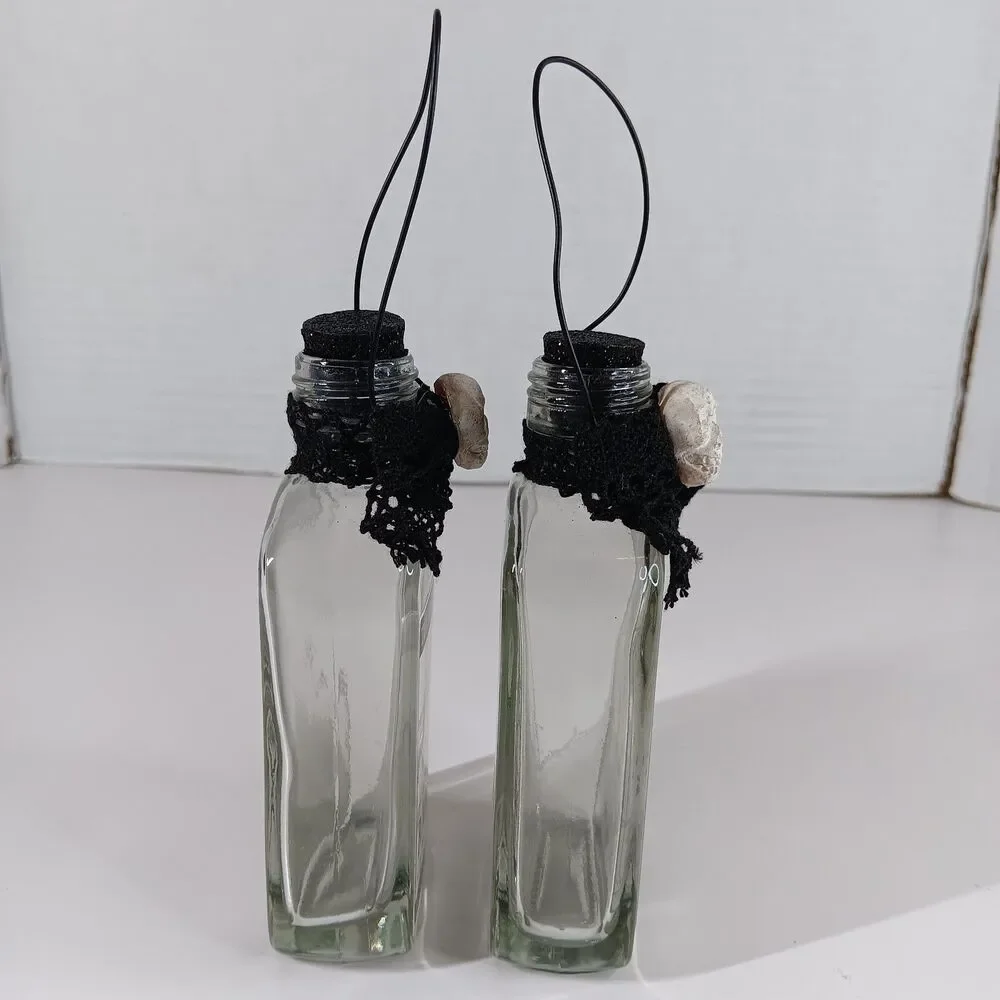 Ashland Magic Apothecary Halloween Decoration Glass Bottle Black Cat Raven Goth